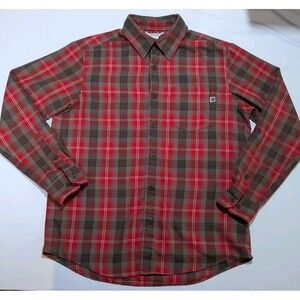 Marmot For Life Flannel Shirt Mens Medium Red‎ Plaid Long Sleeve Button Up